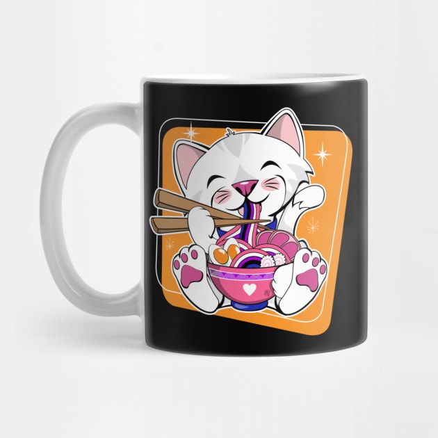 Cat Eating Ramen Gender Fluid Pride by CuddleswithCatsArt